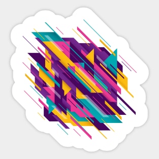 colorful triangle geometric abstract Sticker